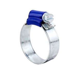 British type hose clamp with blue head